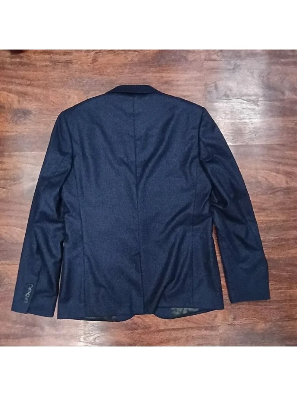 Sandro Paris Mens Navy Wool Preppy LondonSuit Blazer Jacket Slim Fit 2-Button - Picture 14 of 16